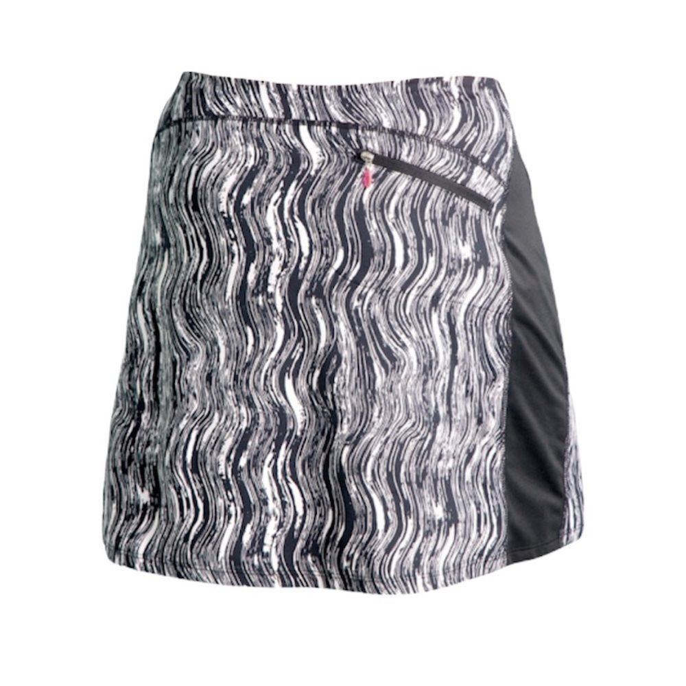 SkirtSports Women's Black and White Wave-Print Skort